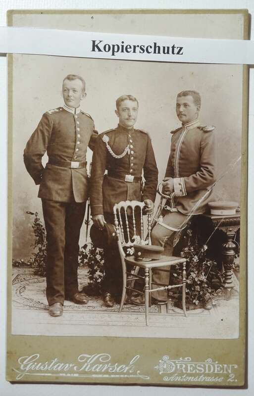Kabinettfoto Soldaten Kürassier 1900er Karsch Dresden