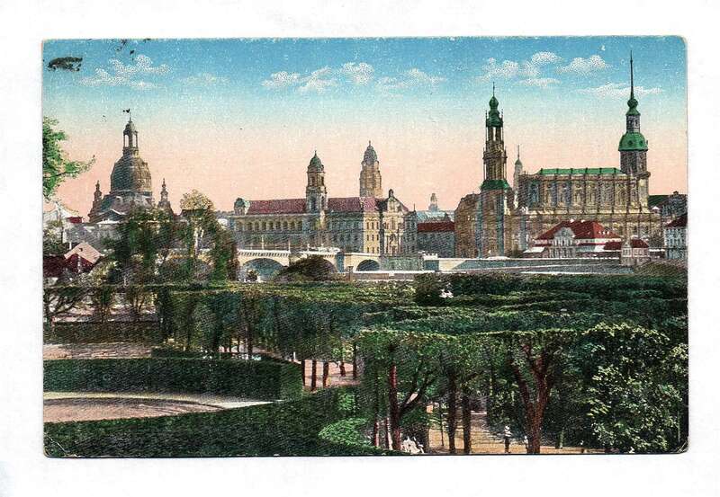 Ak Dresden Vom Garten des japanischen Palais gesehen Feldpost 1918