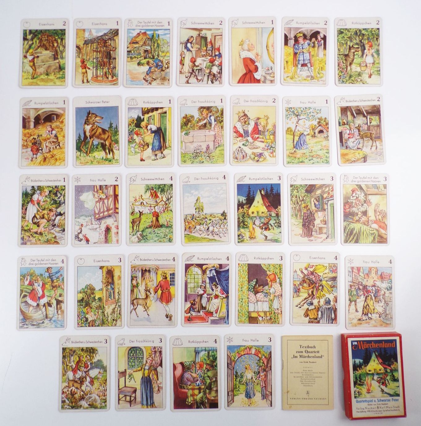 Im Märchenland Quartettspiel und Schwarzer Peter 1956 Neubert Im Märchenland Quartettspiel und Schwarzer Peter 1956 Neubert