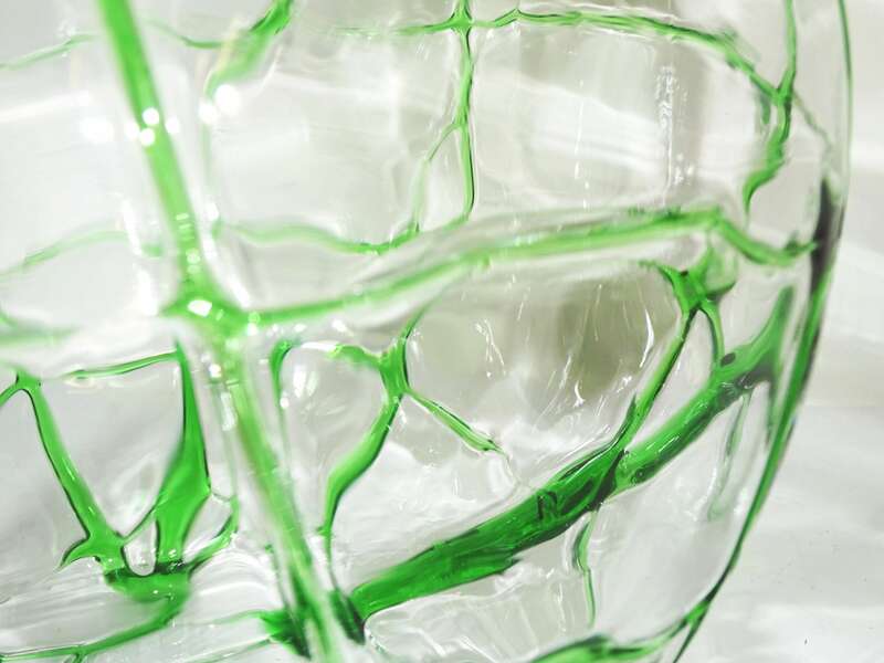 Alte Glasbowle Grün Art Deco Bowle dekorativ