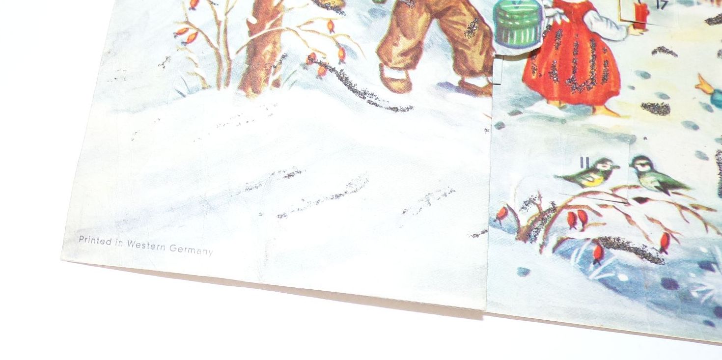 Alter Adventskalender Amag 210 Western Germany Kinder Jesus Baby Vintage