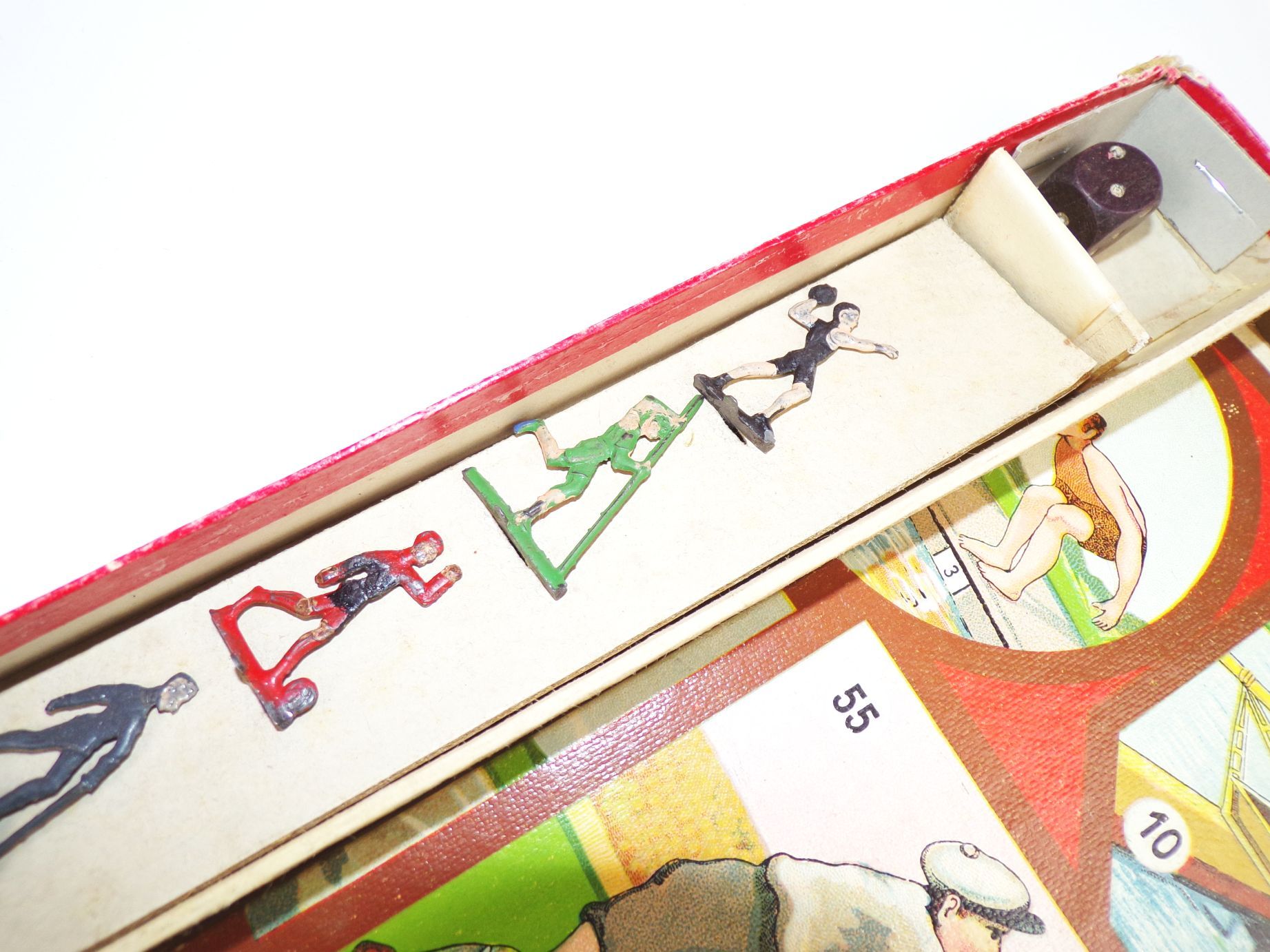 Die Olympischen Spiele Klee Brettspiel um 1930 mit Zinnfiguren