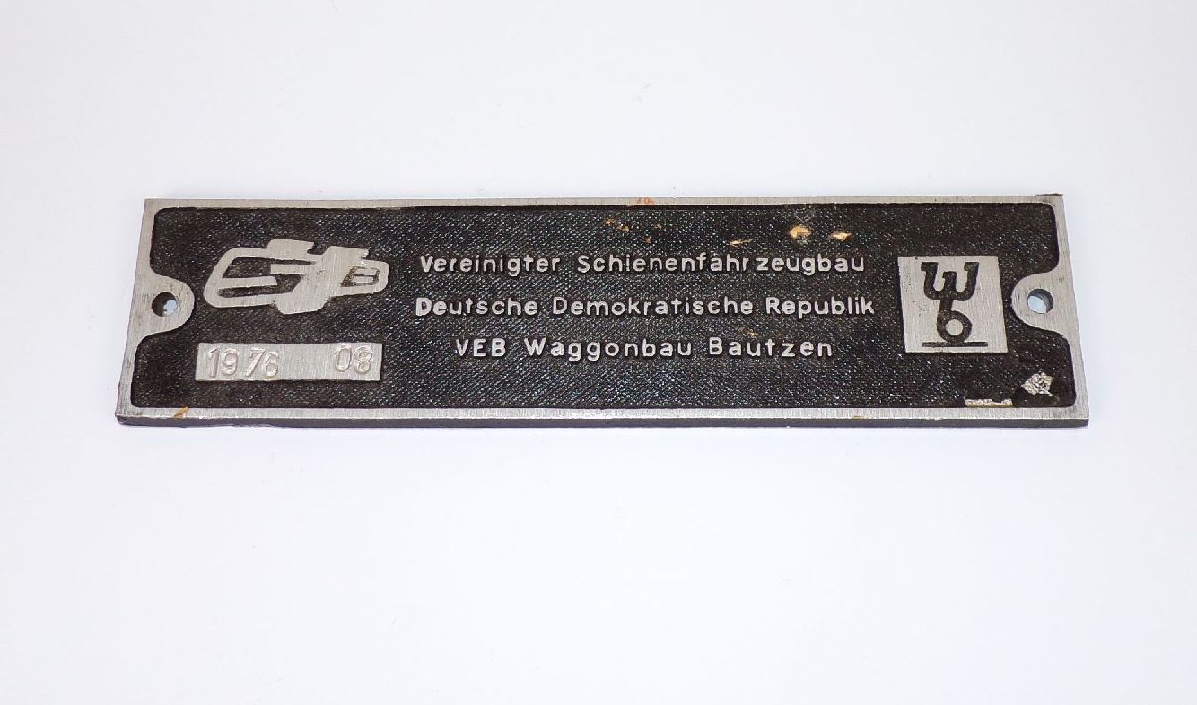 Altes Schild VEB Waggonbau Bautzen Schienenfahrzeugbau Eisenbahn Reichsbahn DDR