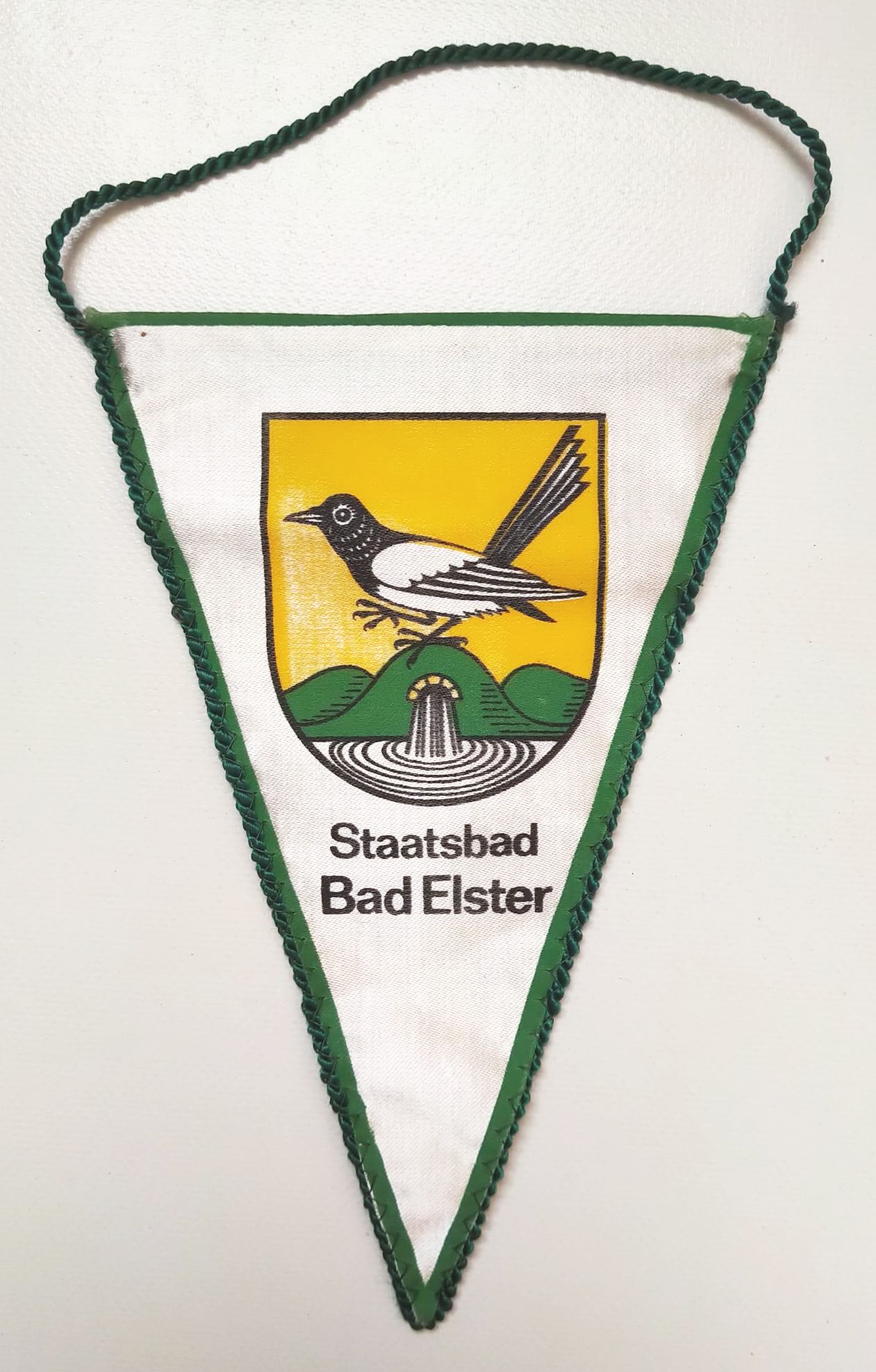 Wimpel Staatsbad Bad Elster Wappen weiß grün