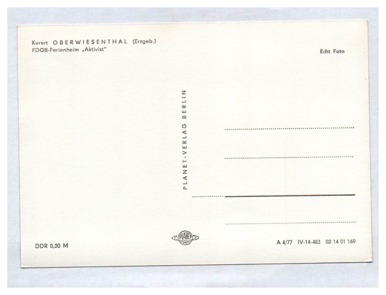 Foto Ak Kurort Oberwiesenthal Erzgebirge FDGB Ferienheim Aktivist DDR Echtfoto Foto Ak Kurort Oberwiesenthal Erzgebirge FDGB Ferienheim Aktivist DDR Echtfoto