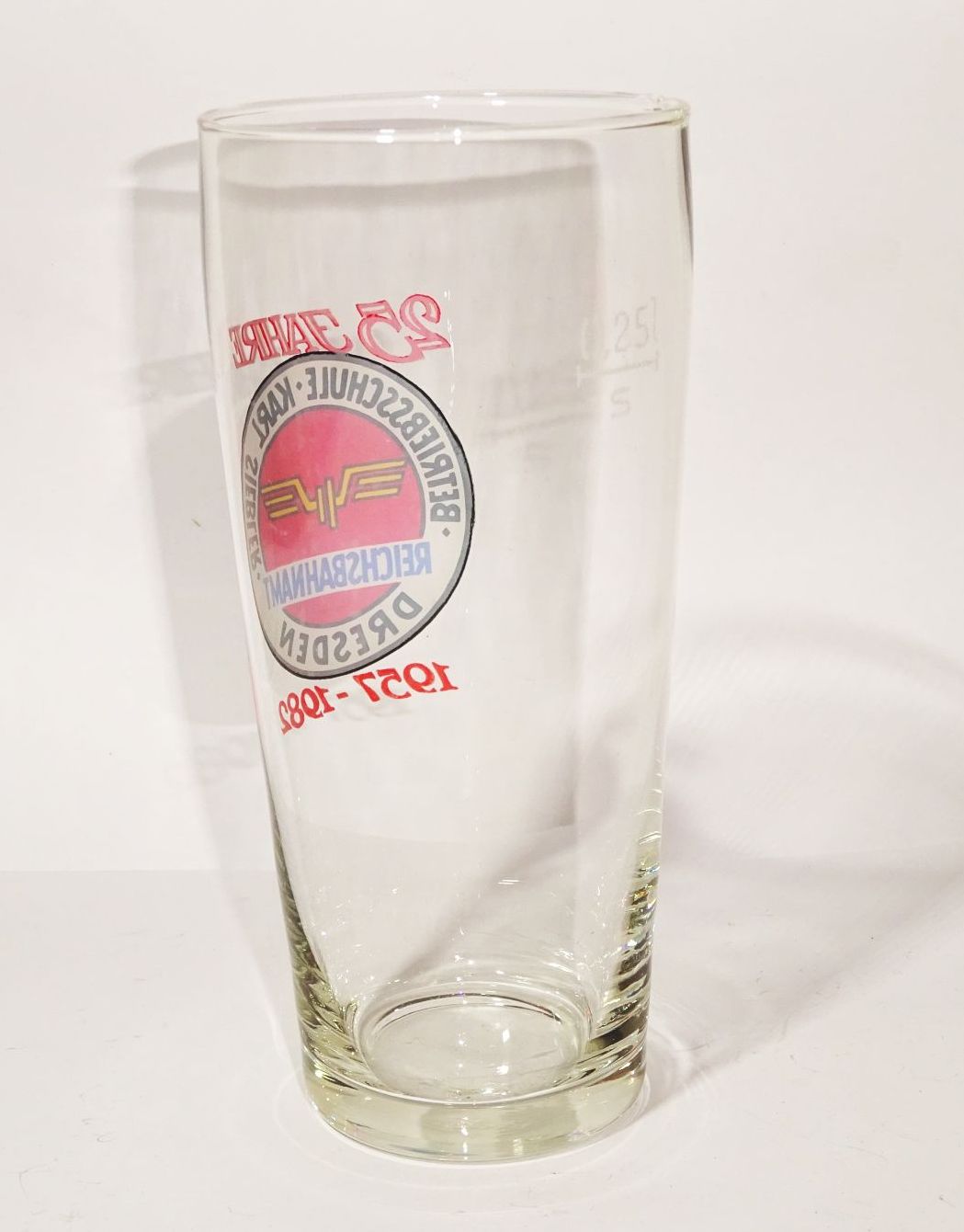 DDR Bierglas Betriebsschule Karl Siebler Reichsbahn Amt 1982 Dresden
