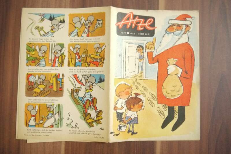 Atze Kinderzeitschrift DDR Weihnachtmann 1964 Heft 12 Comic