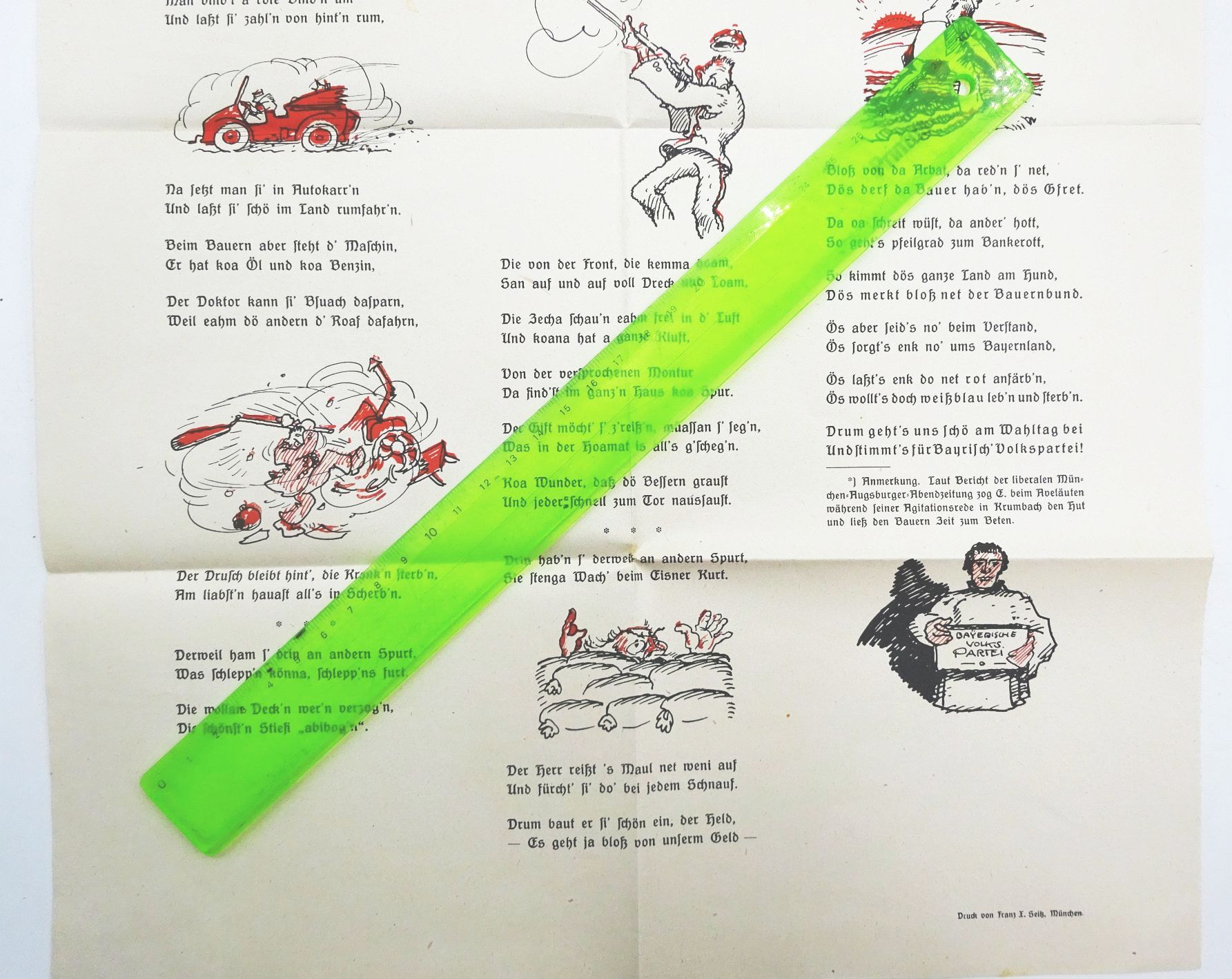 Alter Aushang Satire gegen Kurt Eisner Bayerische Volkspartei 1919 Räterepublik 