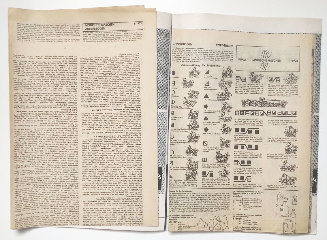 Modische Maschen 1972 Nr 1 mit Schnittmuster alte Modezeitschrift Modische Maschen 1972 Nr 1 mit Schnittmuster alte Modezeitschrift