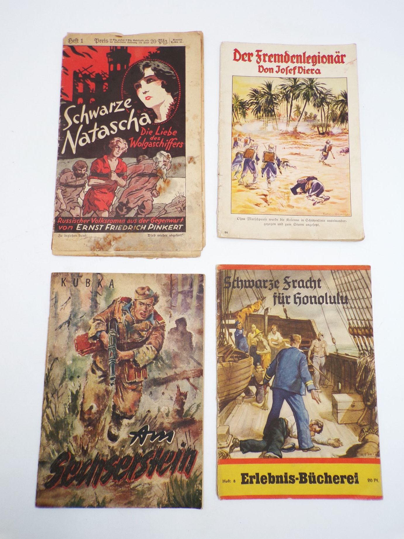 4 alte Romanhefte 