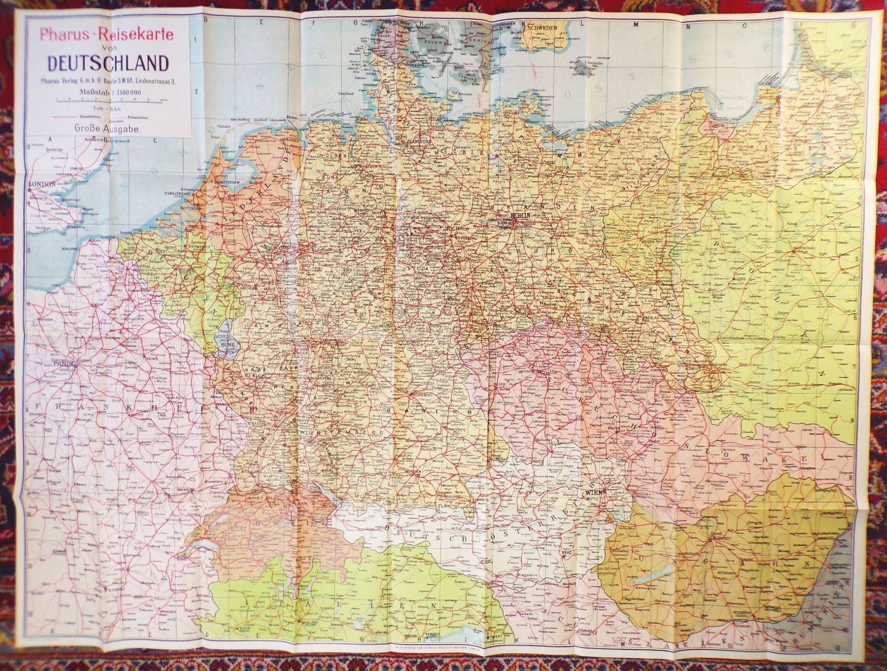 Pharus Reisekarte Deutschland und Mitteleuropa Große Ausgabe Landkarte Pharus Reisekarte Deutschland und Mitteleuropa Große Ausgabe Landkarte