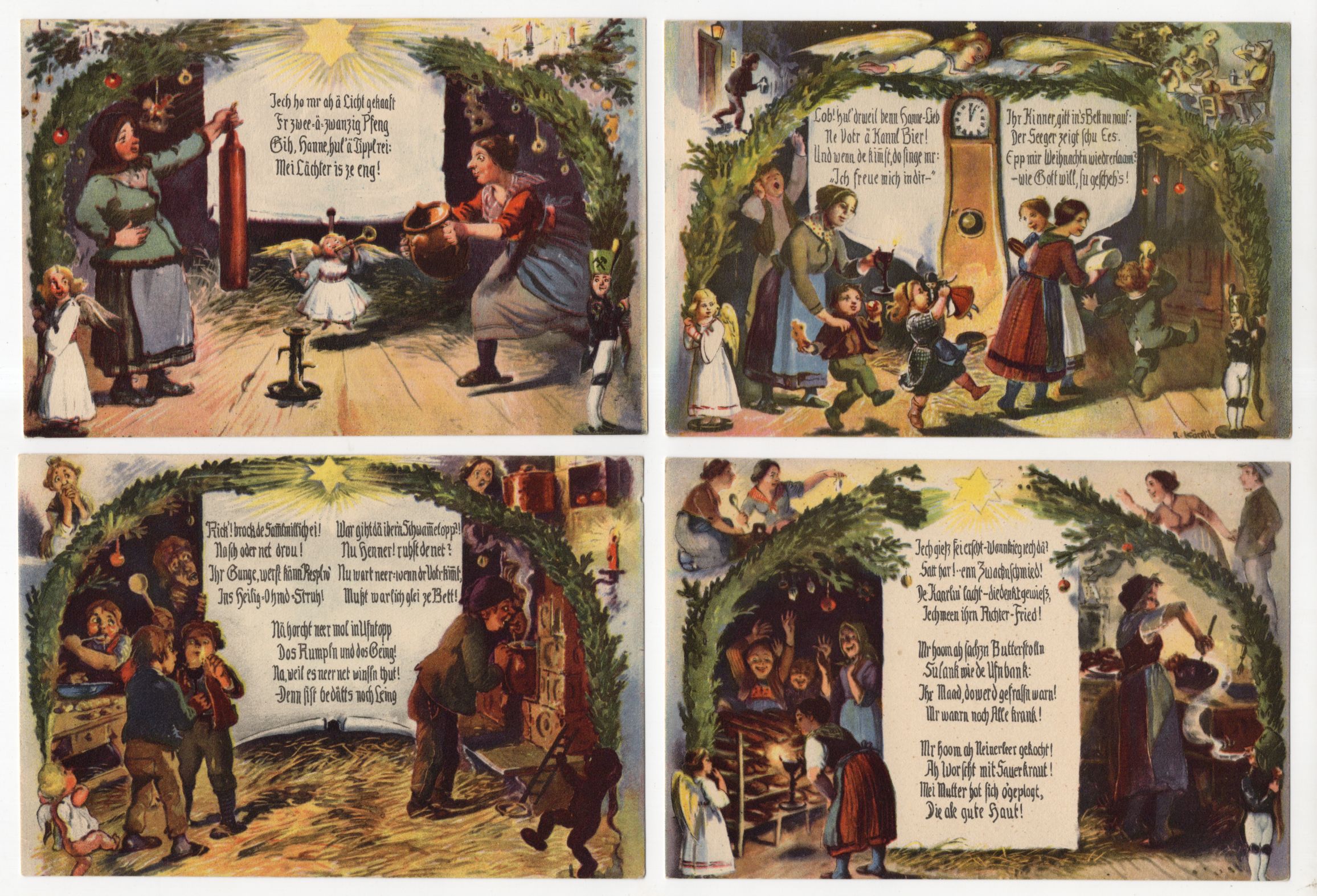 Künstler Ansichtskarten Köselitz Dr Weihnachts Heiligohmd 5 Stück Weihnachten