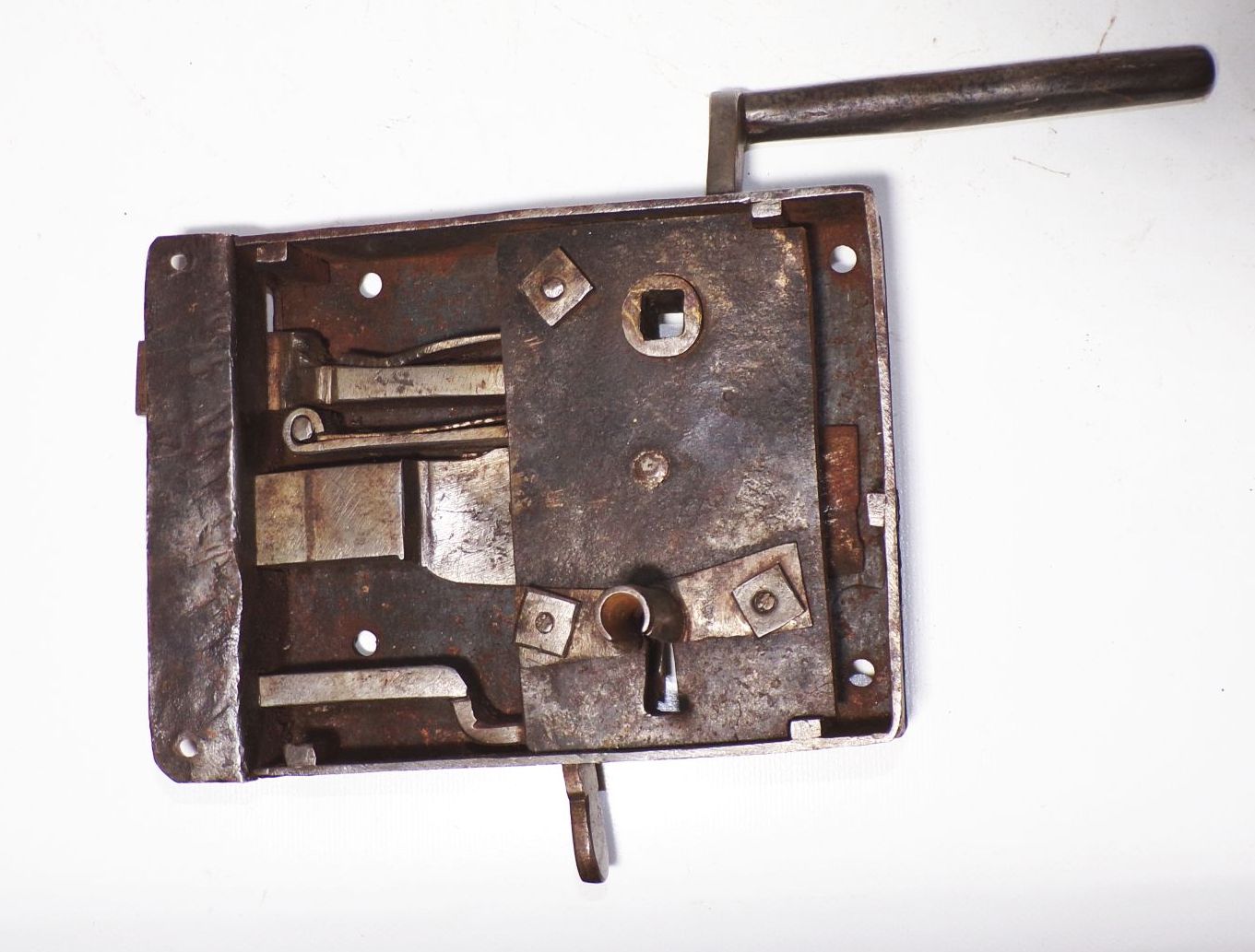 Türschloss aus Eisen mit Schlüssel uralt Kastenschloss 