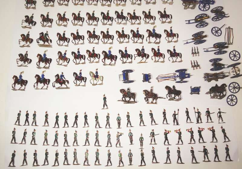 Alte Zinnfiguren sächsisches Feldartillerie Regiment 12 Reiter Kanonen