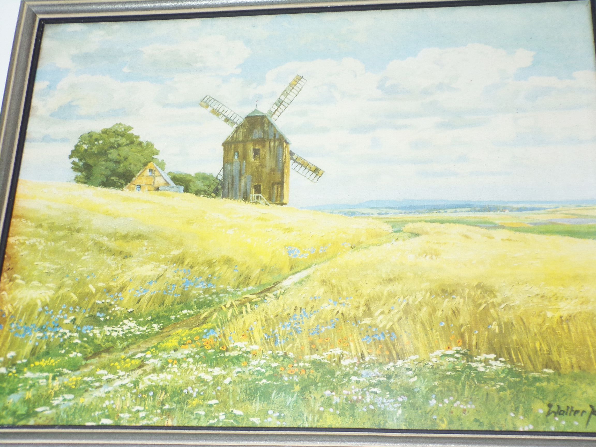 Alter Druck Windmühle Walter Kopp Bilderrahmen