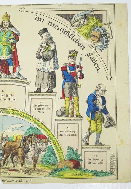 Druck Gustav Kühn Neuruppin Die sieben Stände im menschlichen Leben um 1880