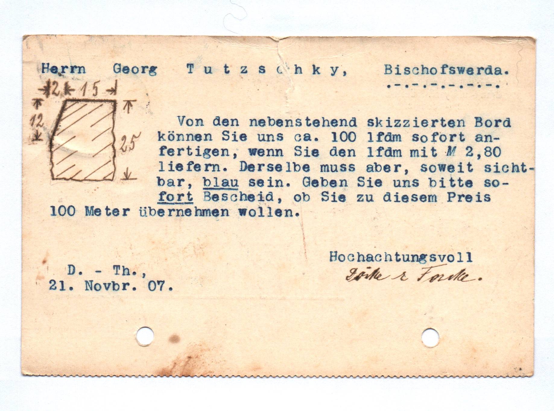 2x Bahnpost Demitz Thumitz 1903 Bischofswerda Postkarte