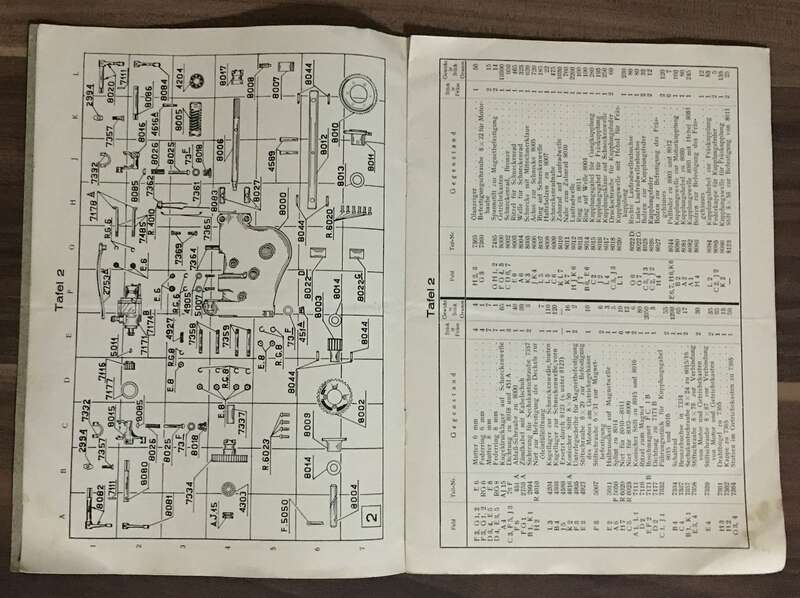 Betriebsanleitung Siemens Simar Leichtfräse C3 Ersatzteilliste