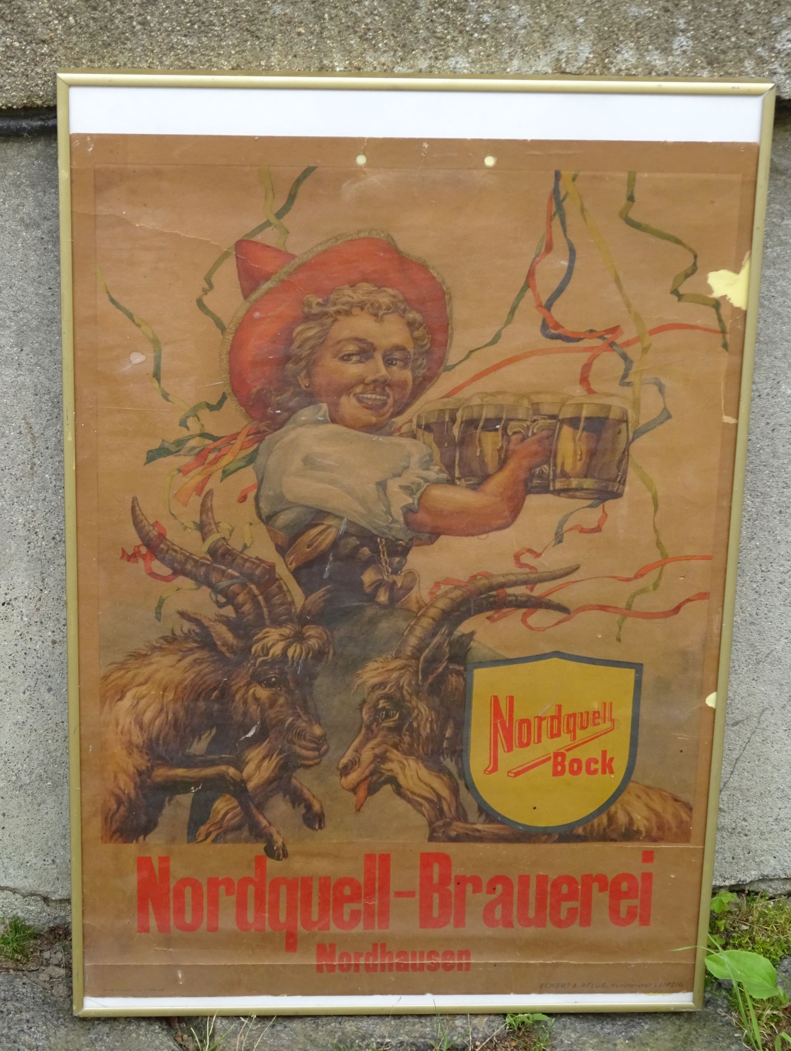 Altes Plakat Nordquell Brauerei Nordhausen Nordquell Bock Bier Reklame
