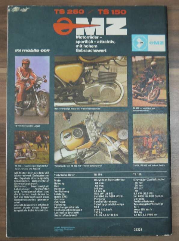 VEB Verlag Technik KFT Heft Februar 1975 MZ TS 250 jetzt mit Seitenwagen