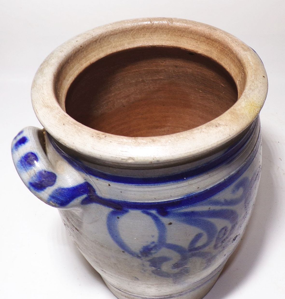 Alter Einlegetopf Salzglasur Keramik Topf Behälter Pflanzgefäß Gartendeko