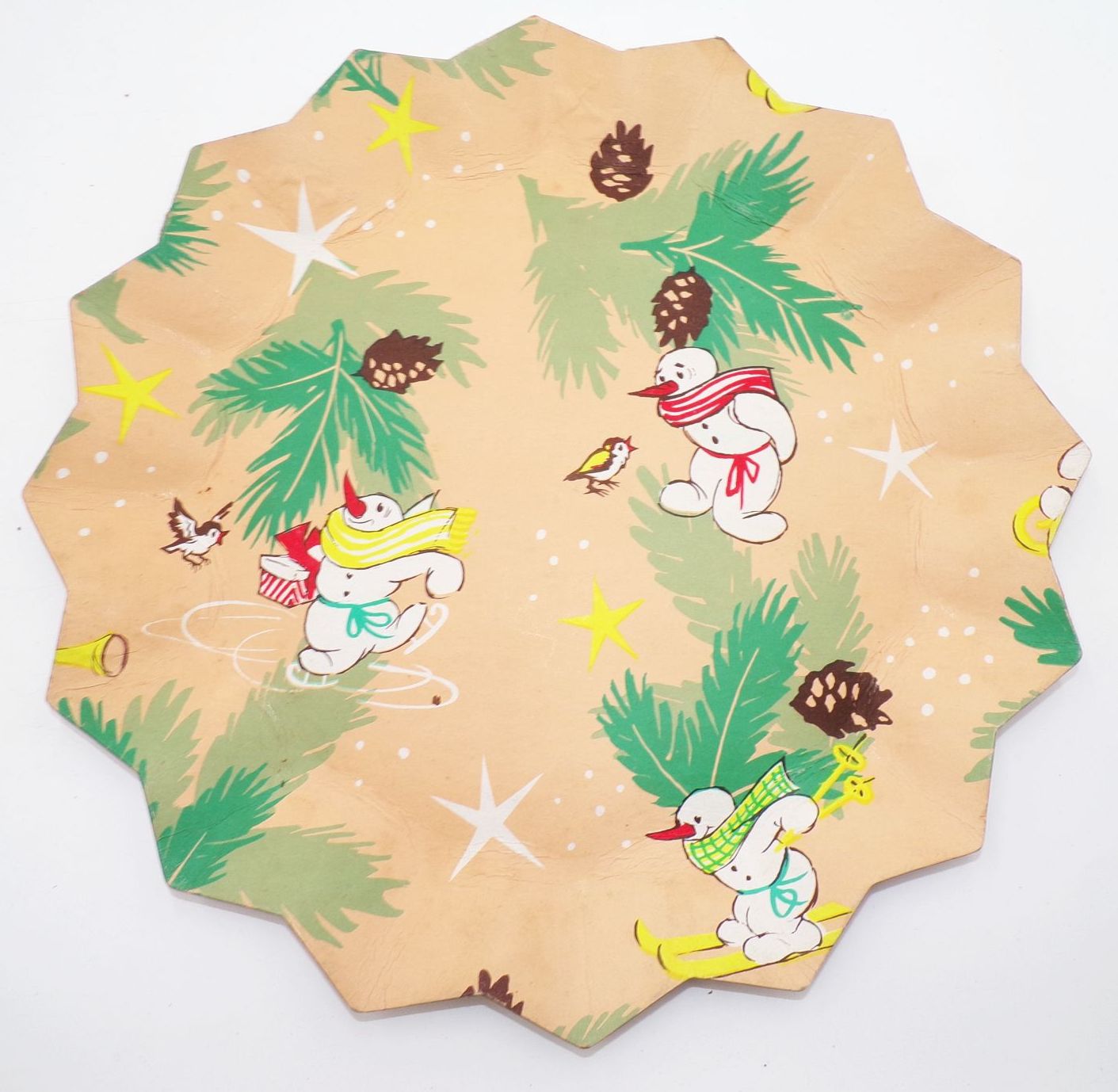 Alte Weihnachtsteller aus Pappe DDR Weihnachtsschmuck 