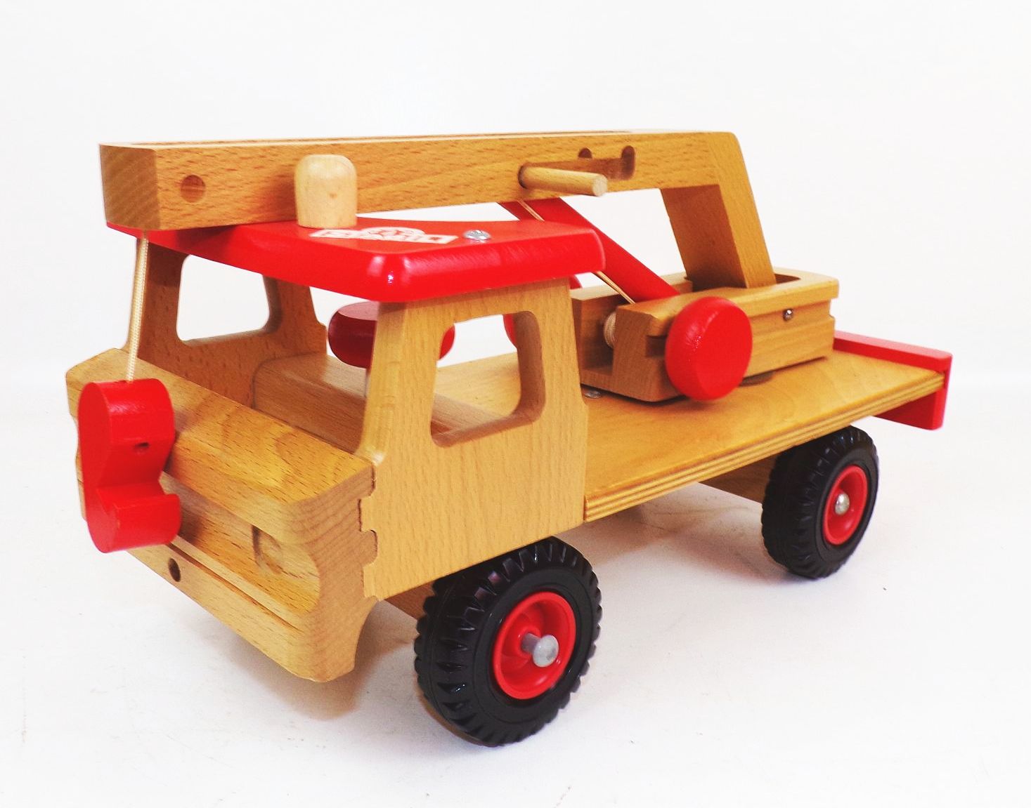 Stabil Kranauto mit Originalkarton DDR Holzspielzeug Kran 