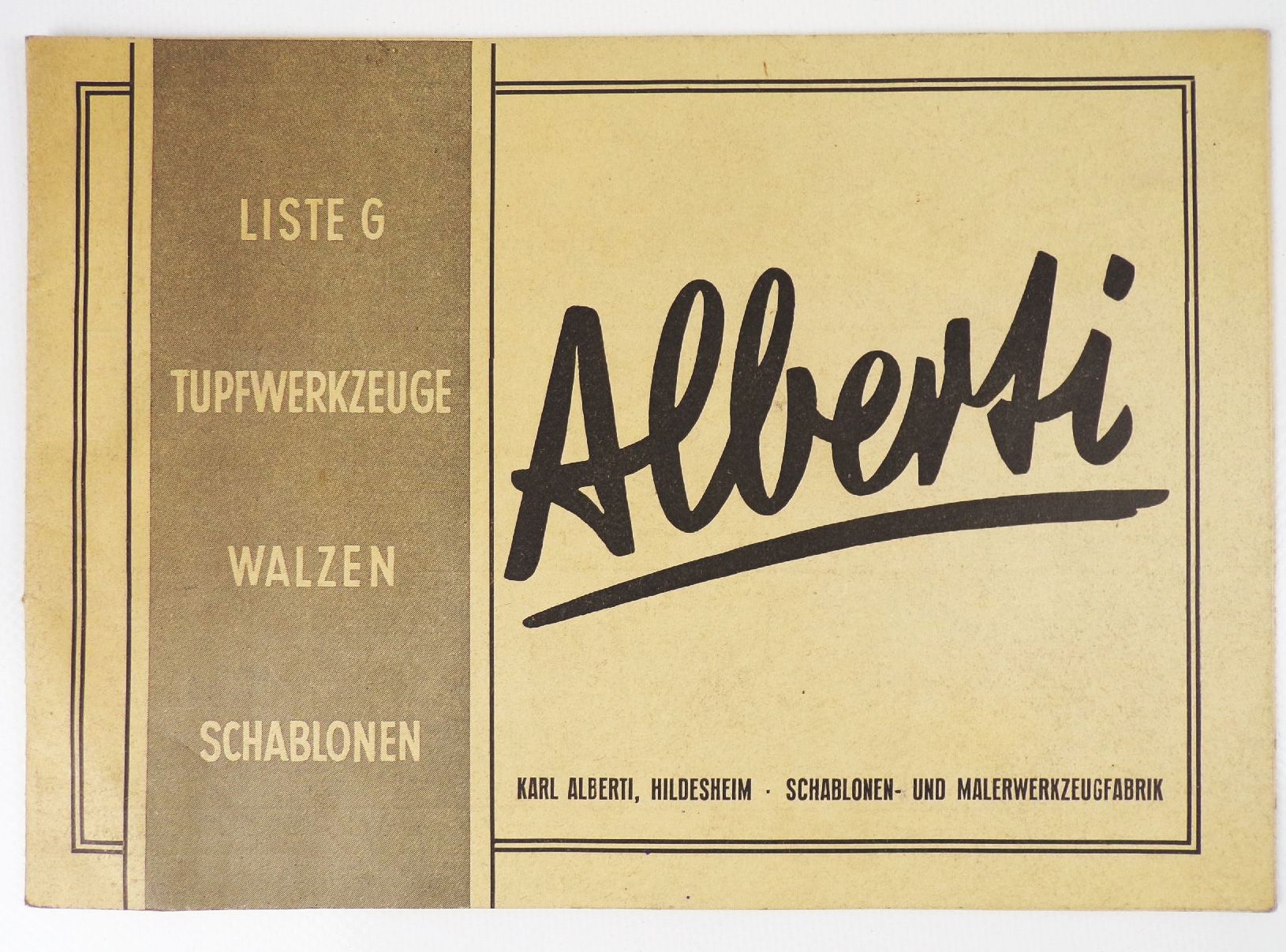 Alter Katalog Karl Alberti Hildesheim Malerwalzen Schablonen um 1930