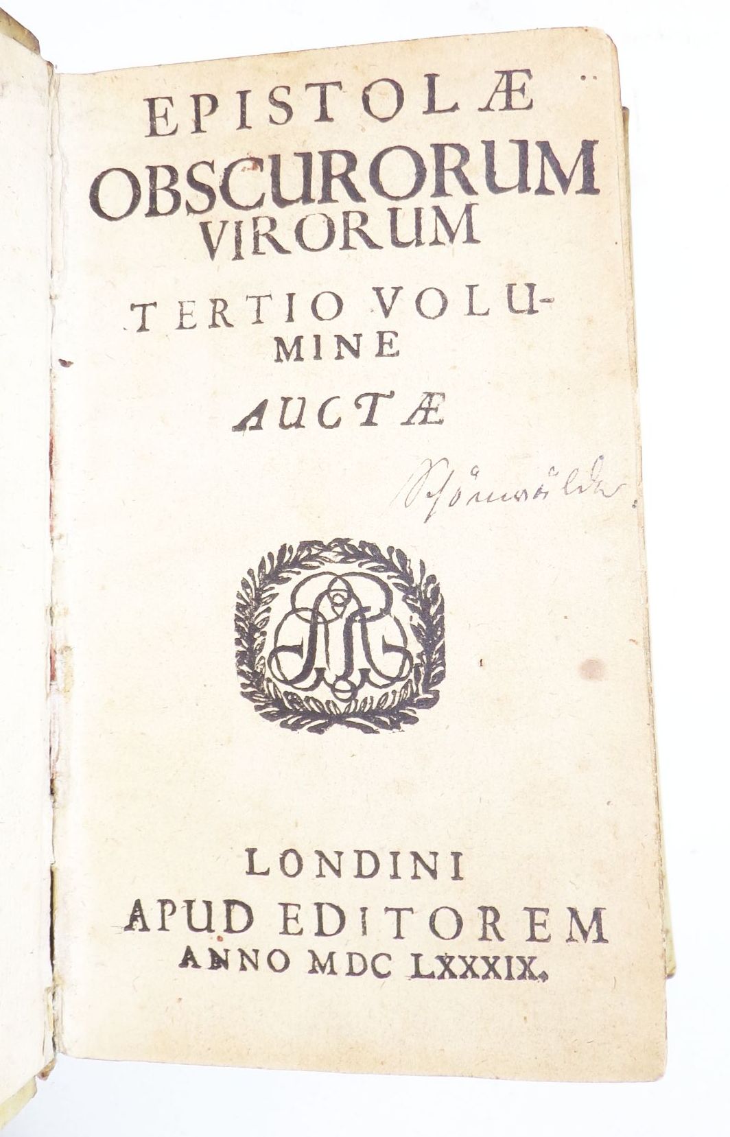 Epistolae Obscurorum Virorum 1689 Tertio Volumine Schweinsleder