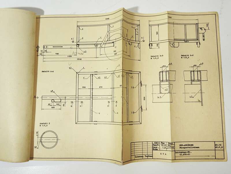 Kraftfahrzeugtechnisches Amt der DDR Bauunterlagen für PKW Anhänger 1983
