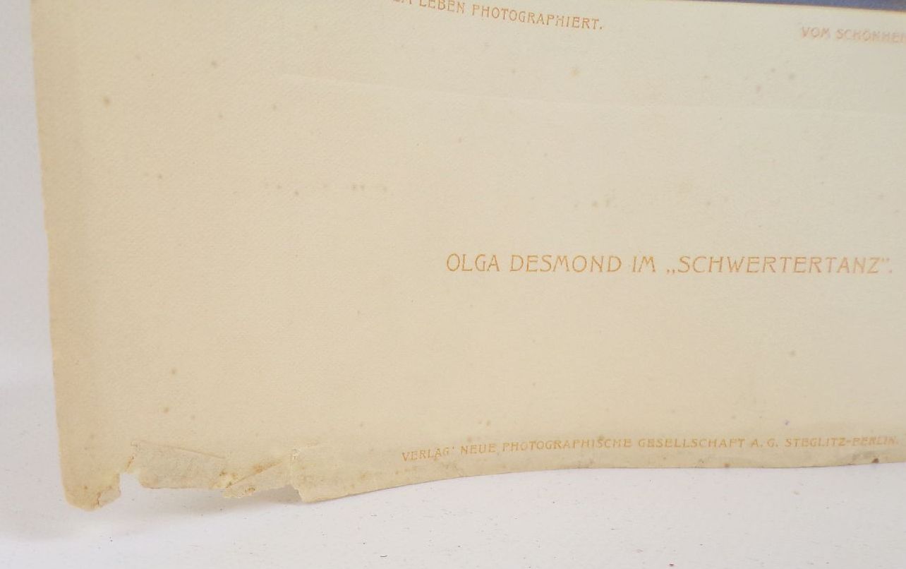 Olga Desmond Schwertertanz 1908 Akt Fotografie 