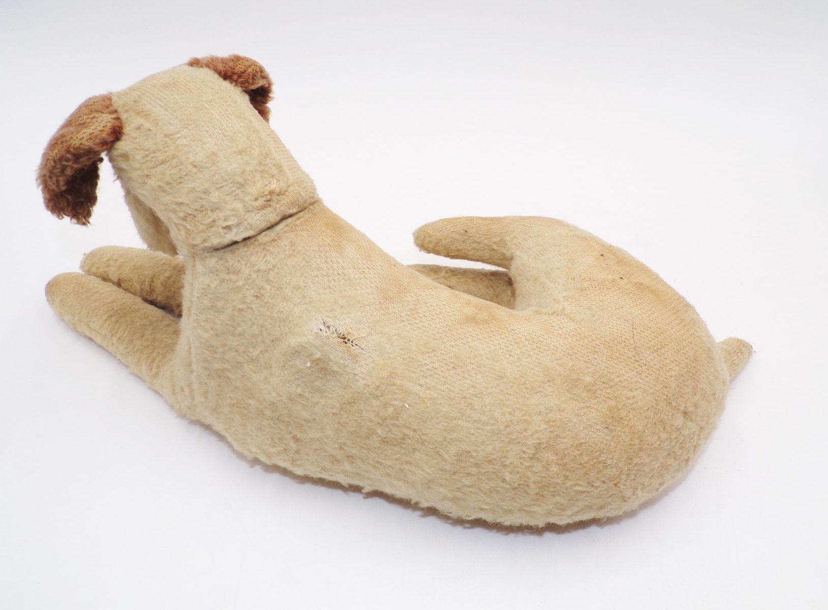 Alter Foxterrier Holzwolle Antik mit Glasauge Alter Foxterrier Holzwolle Antik mit Glasauge