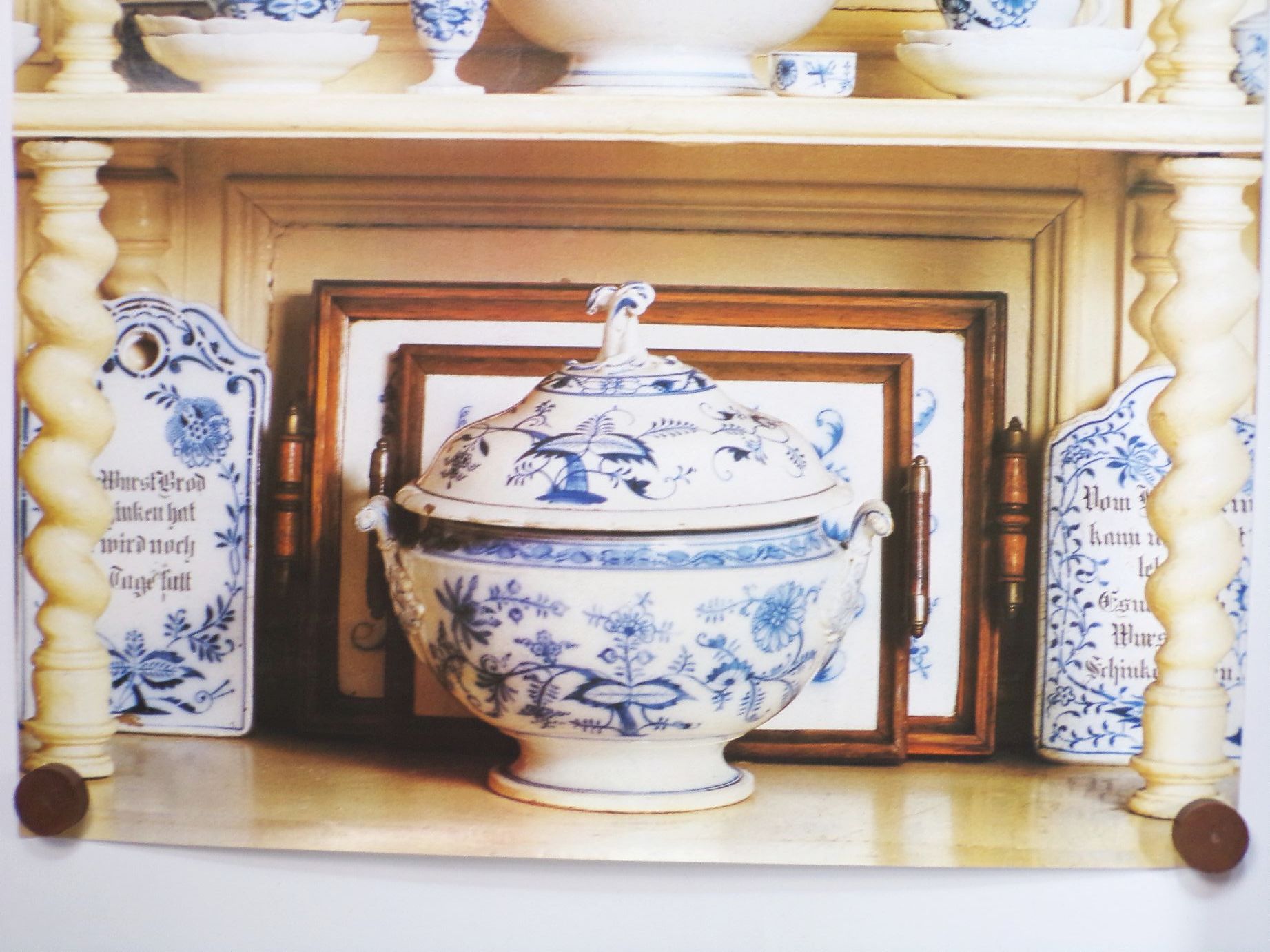 DDR Poster Meissner Porzellan Zwiebelmuster 1986 Beer und Staube Plakat