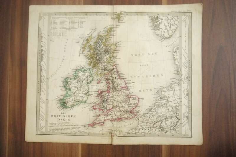 Gotha Justus Perthes 33x25cm Landkarte die britischen Inseln