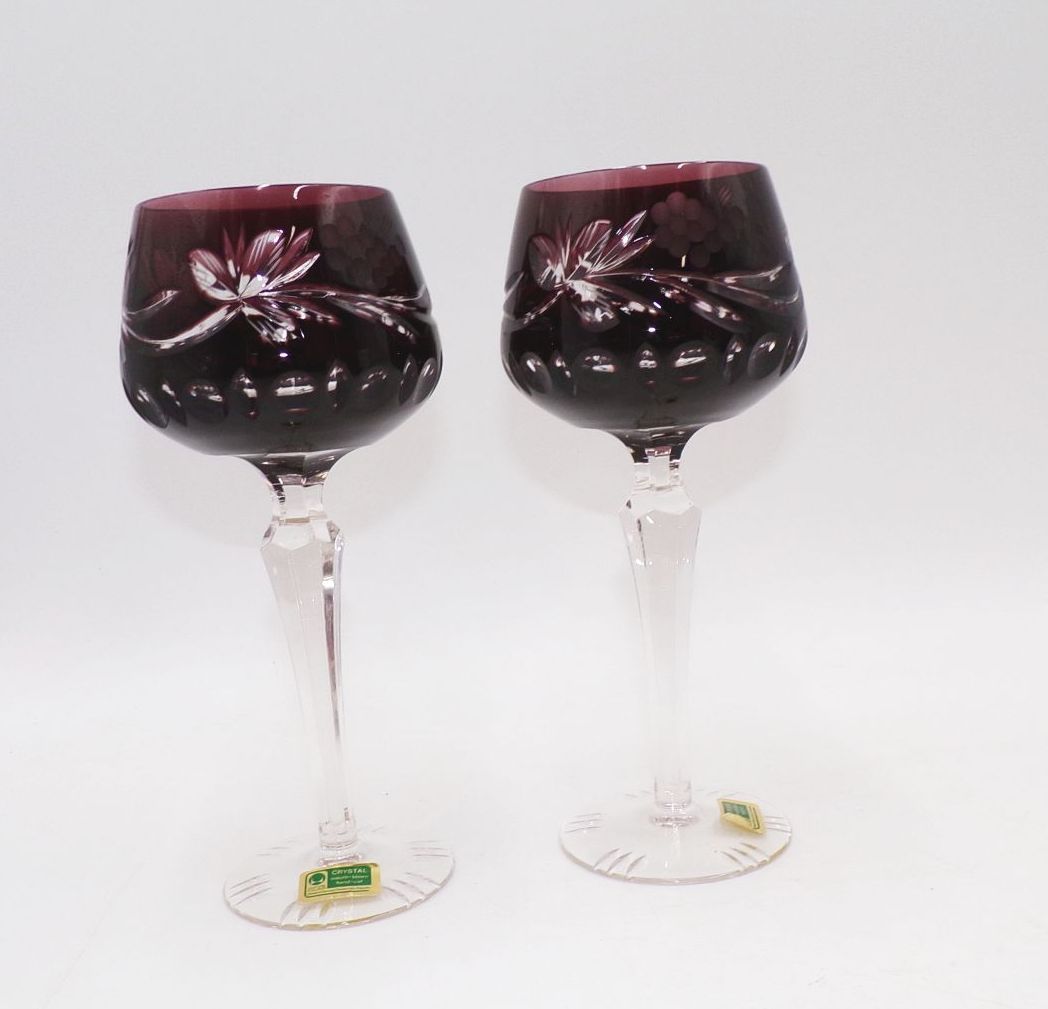 Alte Römer Weingläser 2 Stück Lausitzer Glas Kristall 