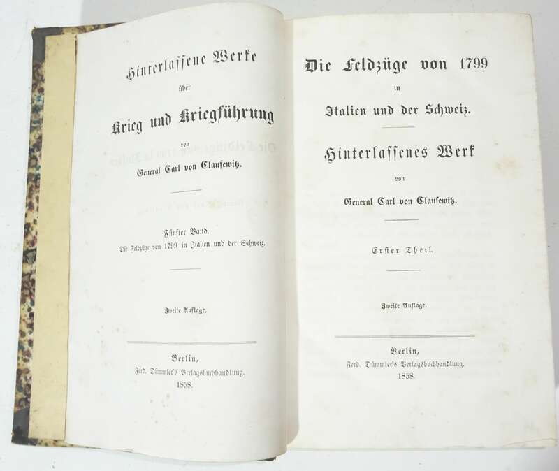 Von Clausewitz Die Feldzüge von 1799 in Italien und der Schweiz 1858 Band 5 Teil 