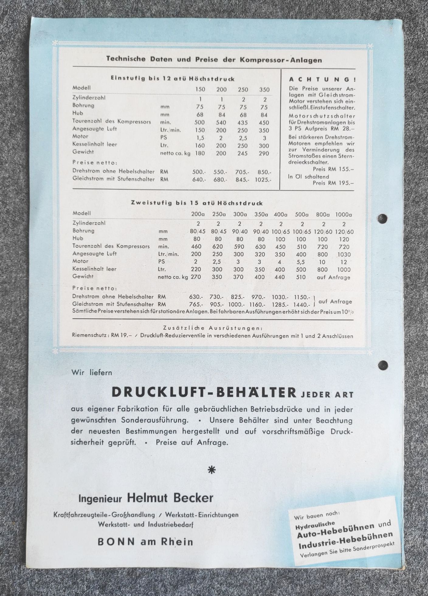Kompressor Anlagen Werbung Werkstatt Industriebedarf Bonn am Rhein Kompressor Anlagen Werbung Werkstatt Industriebedarf Bonn am Rhein