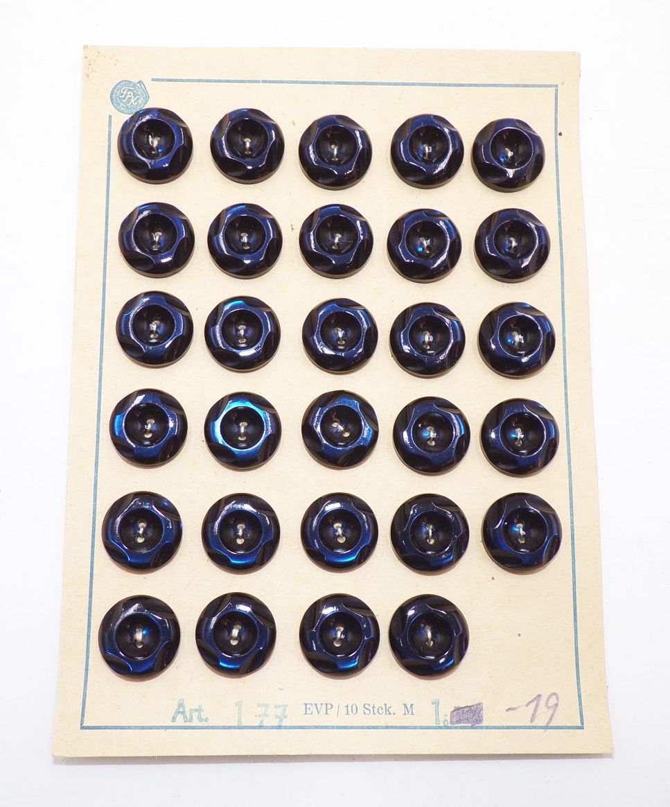 Alte Knöpfe schwarz blau 29 Stück true Vintage Knopf