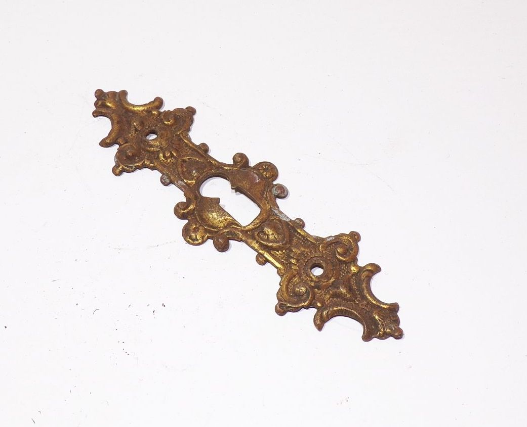 Alter Messing Möbelbeschlag Schrank Schlüsselloch um 1900 