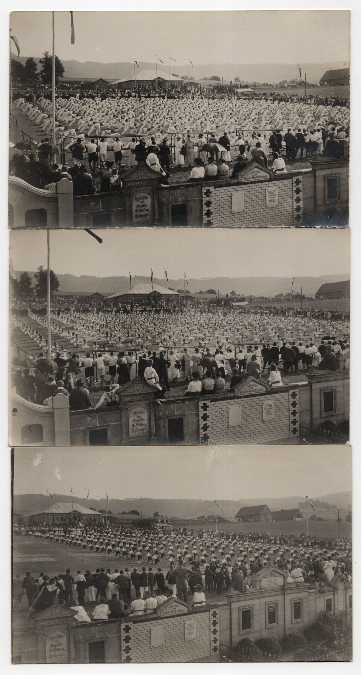 3 x Foto Ak Seifhennersdorf Sportfest um 1912 