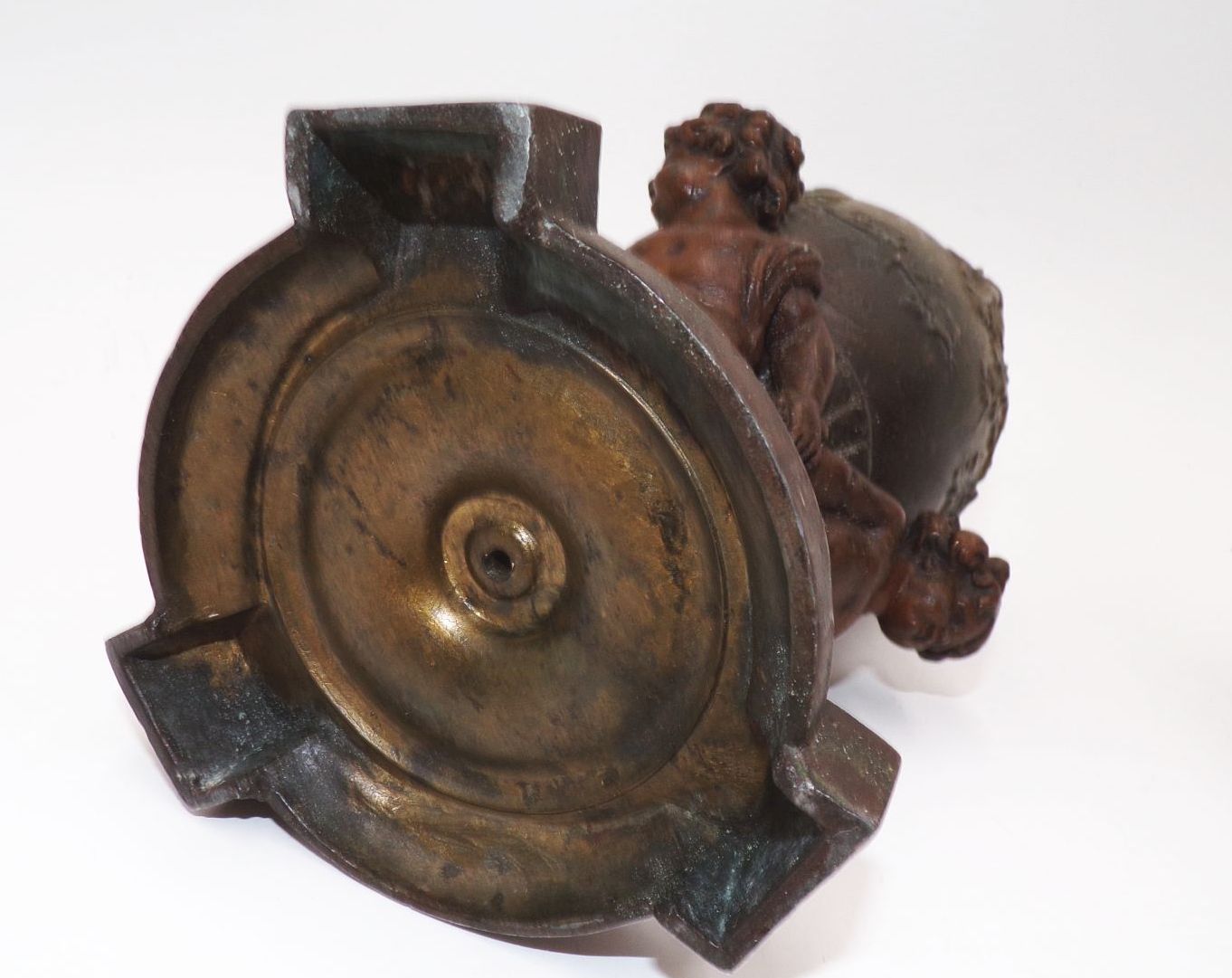 Alte Bronze Amphoren 2 Stück Eugene Provost signiert Putto Engel