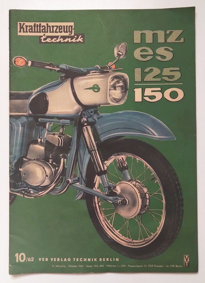 Kraftfahrzeugtechnik Zeitschrift 1962 KFT DDR Nr 10 MZ ES 125 150