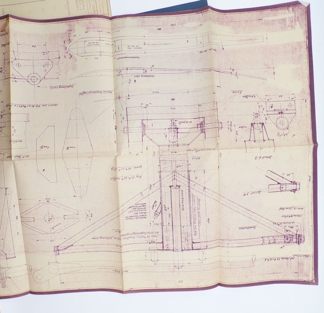 Mappe Baupläne Scheibe Flugzeugbau Dachau 1955 Mü13E Bergfalke 