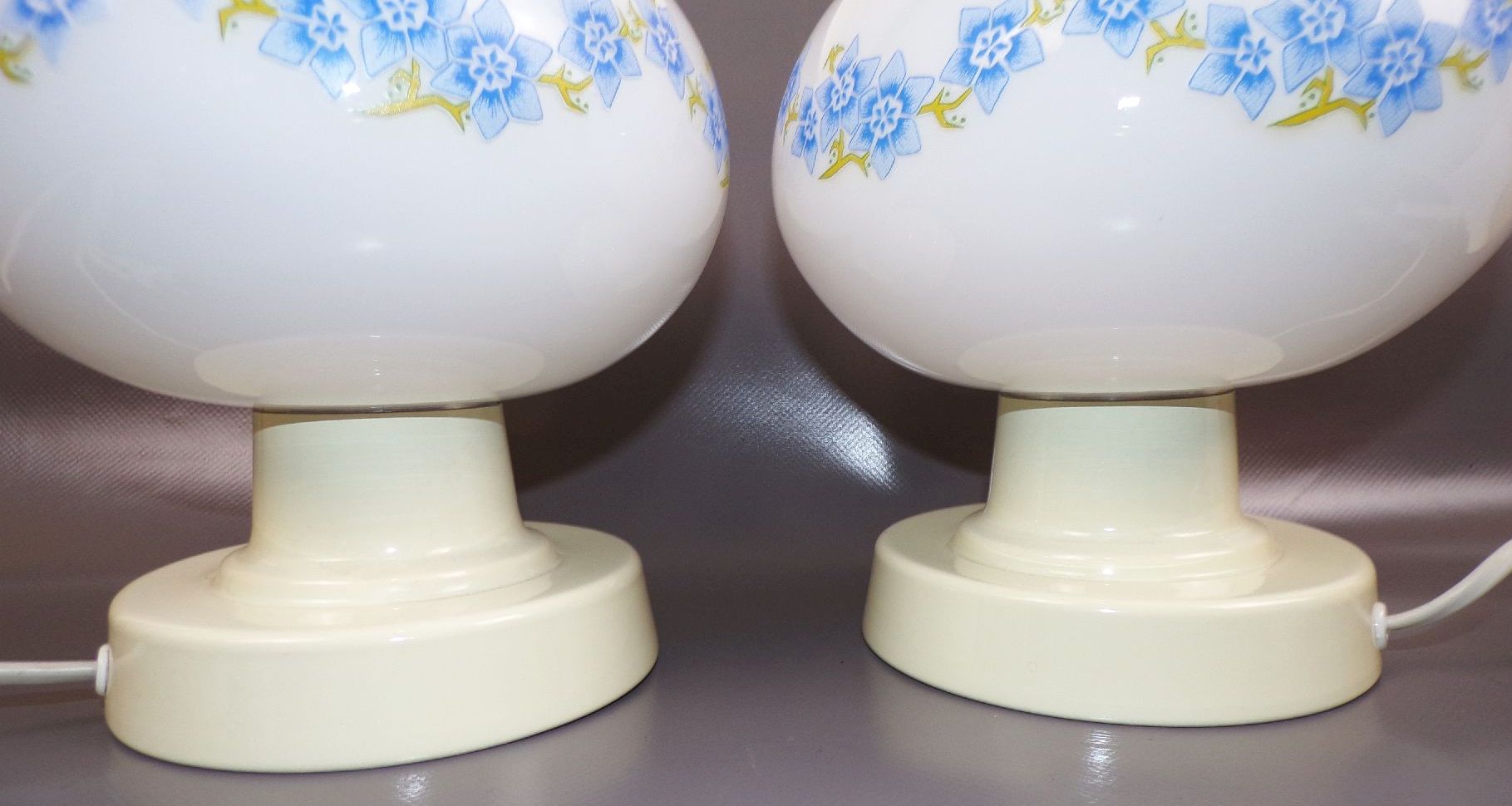 DDR Tischlampe 2 Stück Set VEB Spezialleuchtenbau Wurzen Unbenutzt NOS Blumen 