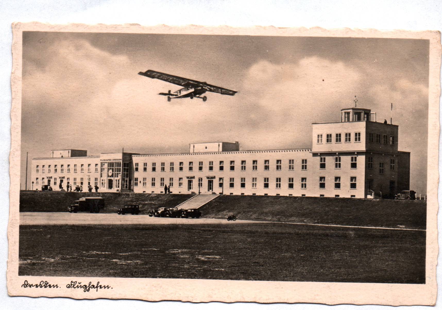 Ak Dresden Flughafen Flugzeug 