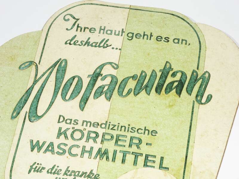 DDR Pappaufsteller Wofacutan Körper Waschmittel VEB Farbenfabrik Wolfen 1950er 