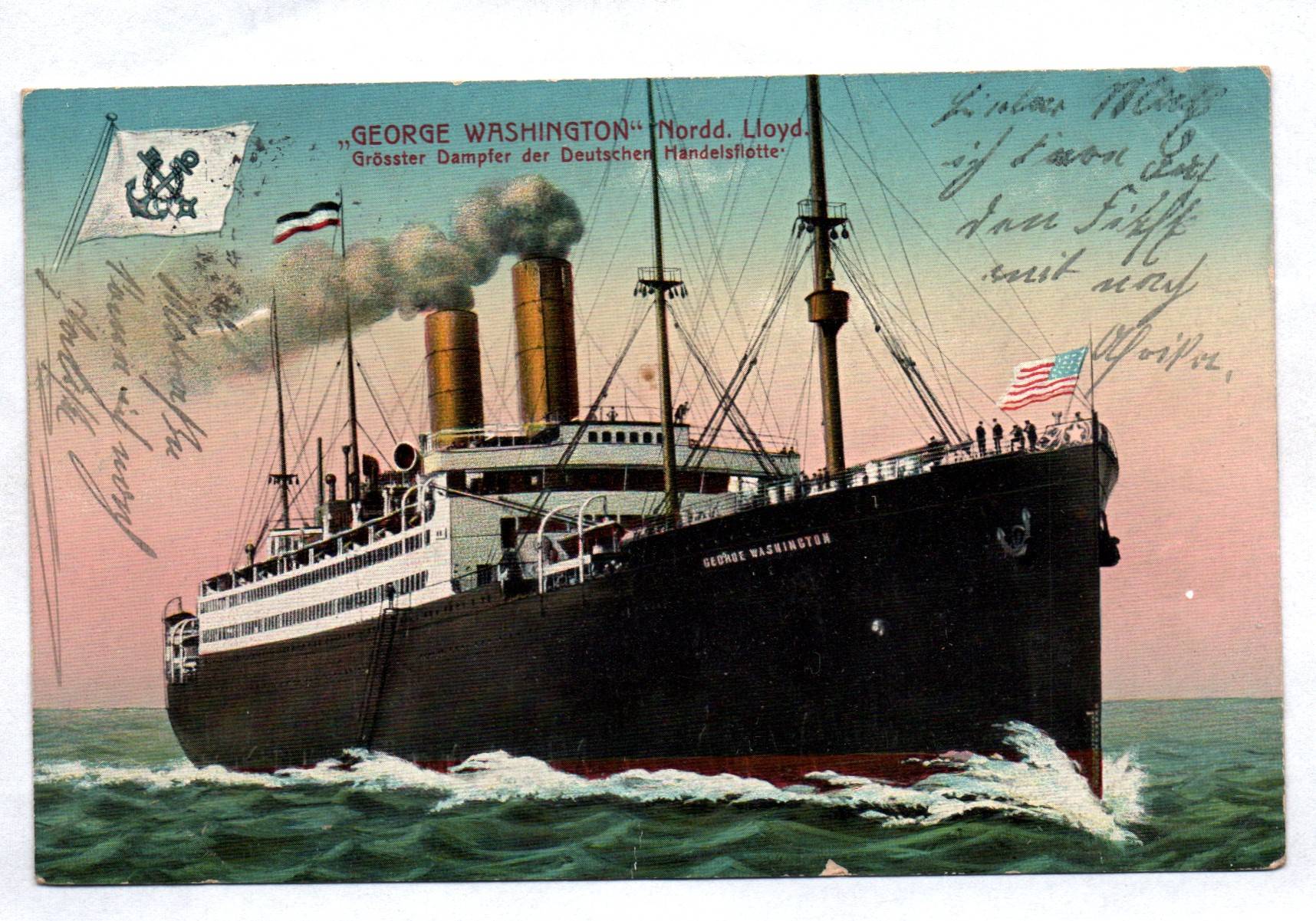 Ak George Washington Norddeutscher Lloyd größter Dampfer 1912