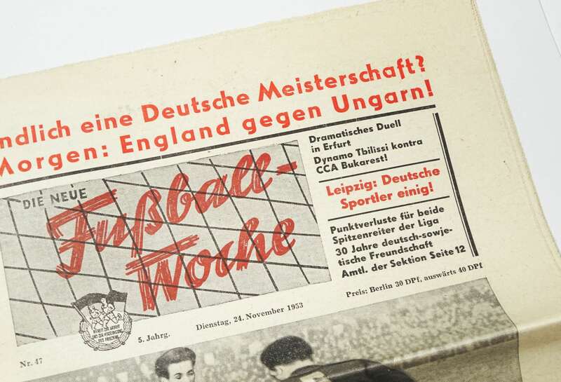 DDR Fussball Woche Nr 47 1953 England gegen Ungarm Erfurt Duell