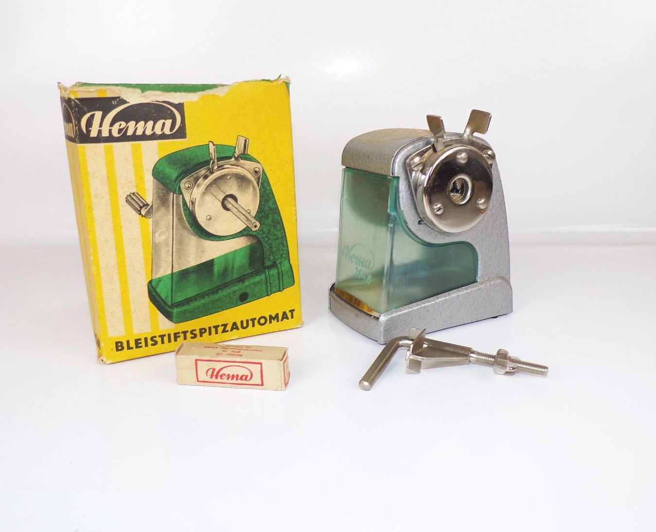 Hema 2648 Bleistiftanspitzer Anspitzmaschine Originalkarton Anspitzer