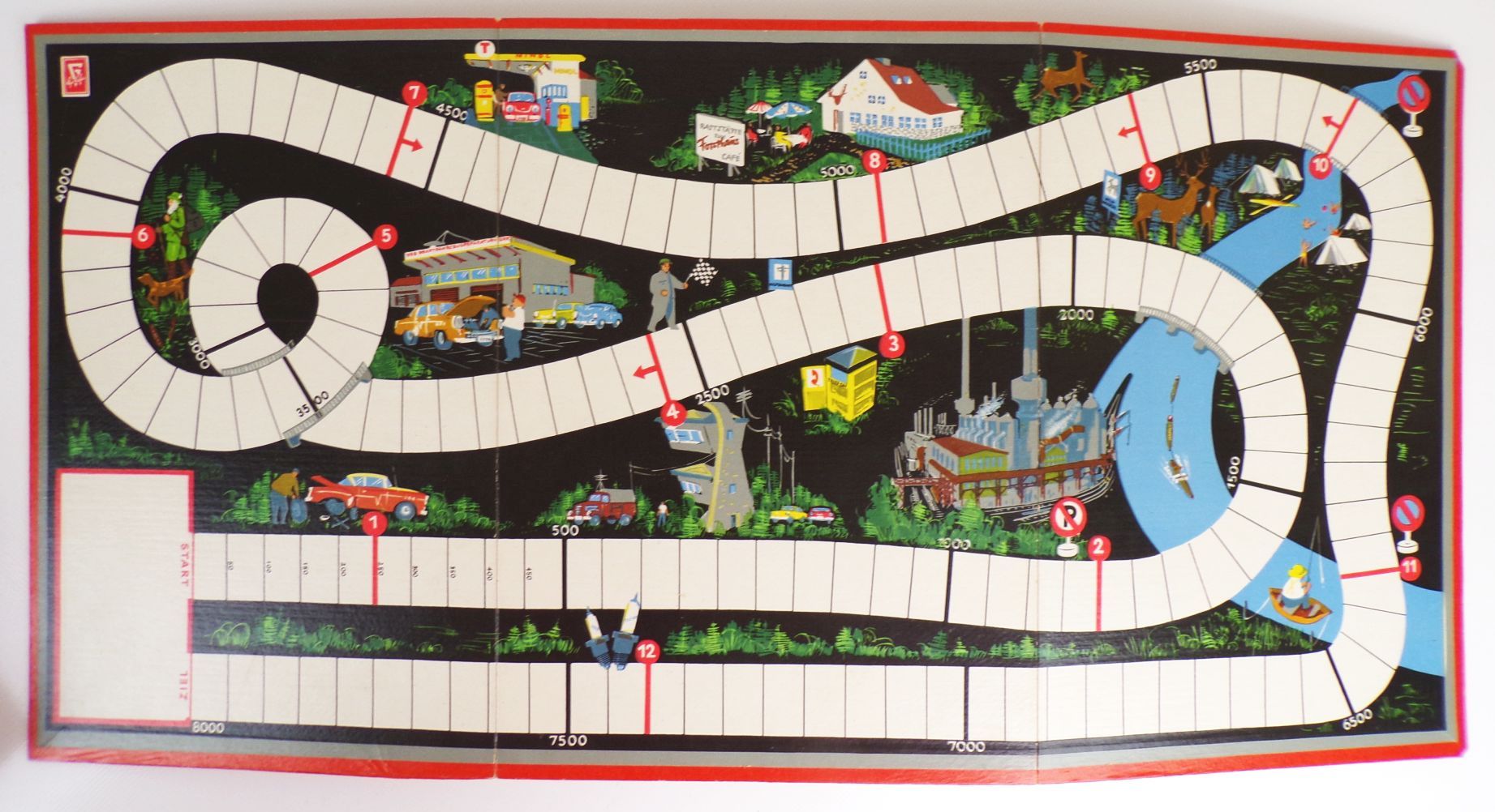 Altes Gräfe Brettspiel Autorennen wie noch nie 1962 